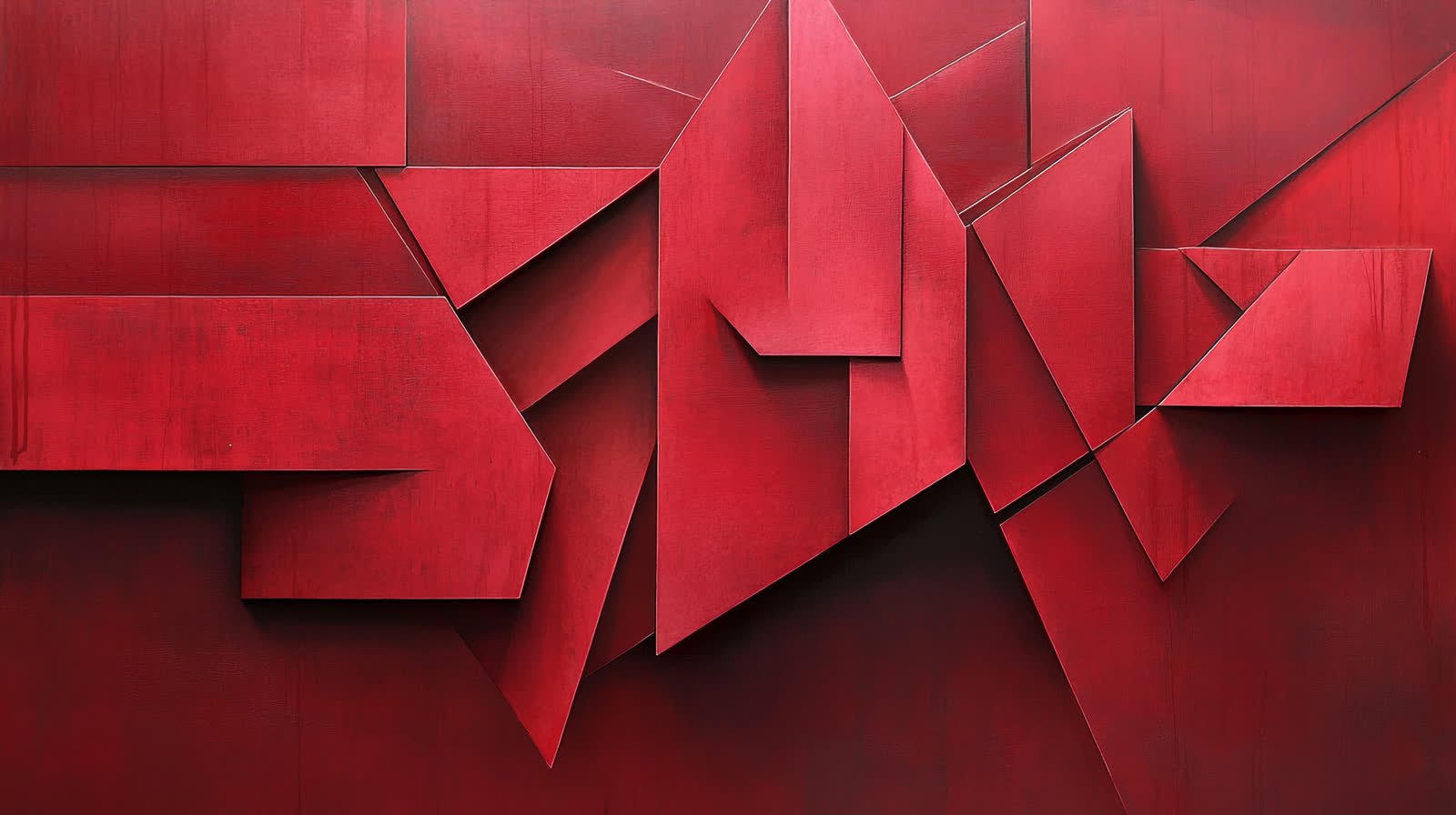 Abstract red geometric shapes