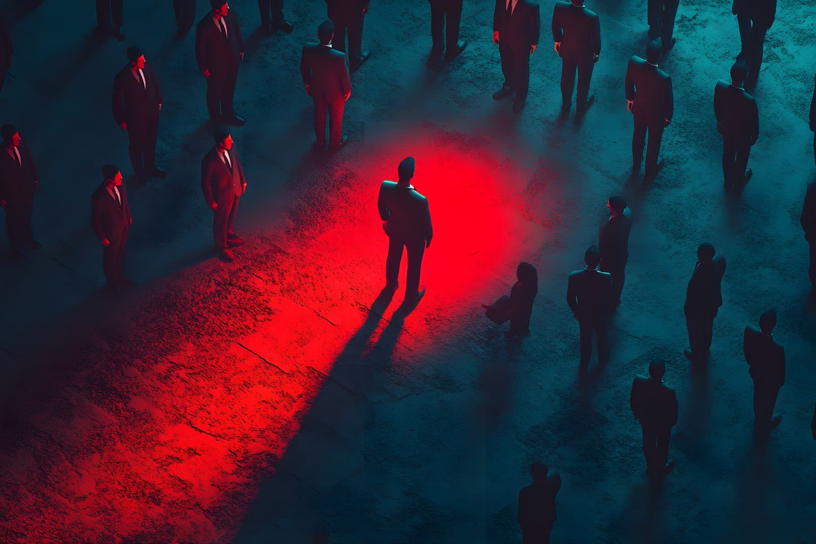 Businessman in spotlight